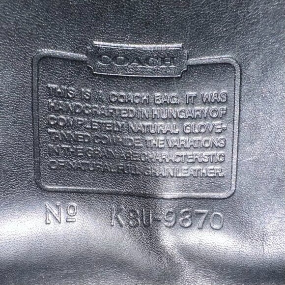 Coach Vintage 1998 Court Bag Black Gold HUNGARY 9870 Hang Tag Crossbody Strap - Picture 10 of 15